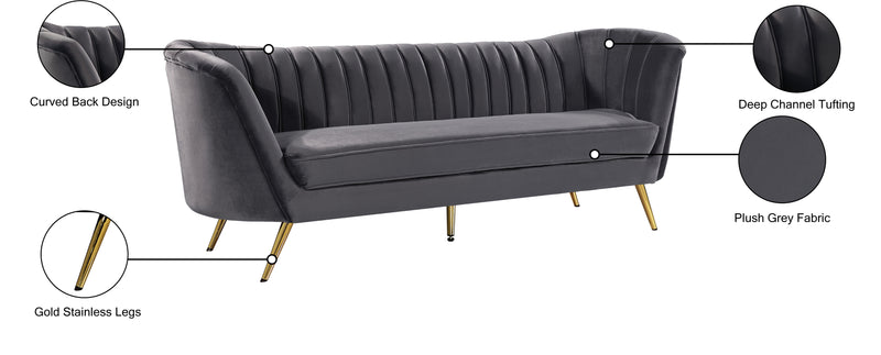 Meridian Furniture Margo Green Velvet Sofa