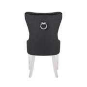 2 Galaxy Home Erica Navy Blue Stainless Steel Dining Chairs