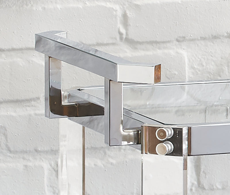 Steve Silver Aerin Gold Chrome Server Cart