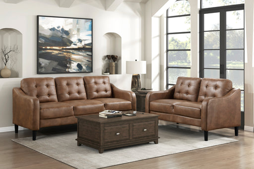 Home Elegance Mallory Brown 2pc Living Room Set