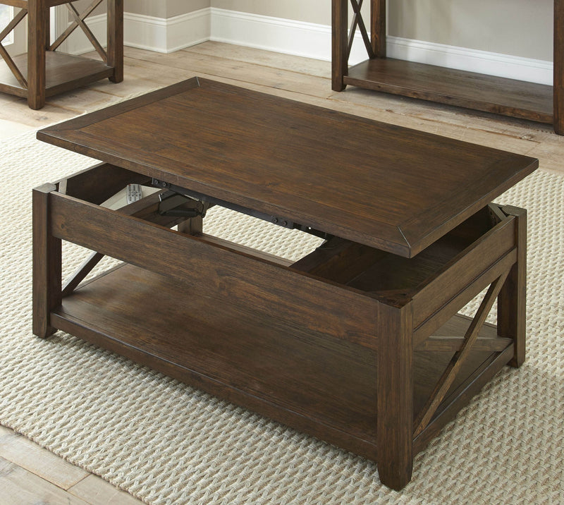 Steve Silver Lenka Mocha Oak 3pc Coffee Table Set