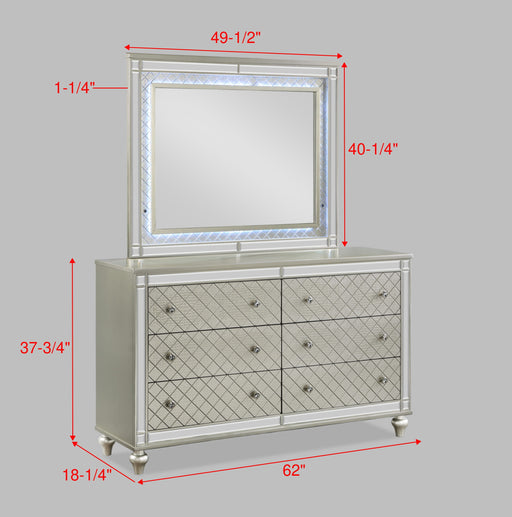 Crown Mark Cristian Champagne Dresser and Mirror