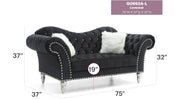 Glory Furniture Wilshire Dark Gray Velvet Loveseat