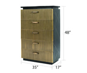 Galaxy Home Allure Black 5 Drawer Chest