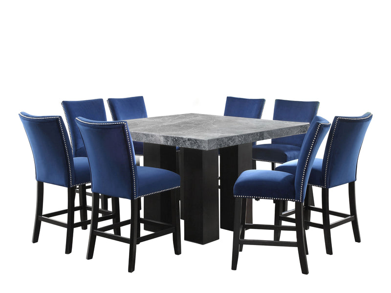 Steve Silver Camila Gray Blue 9pc Counter Height Set