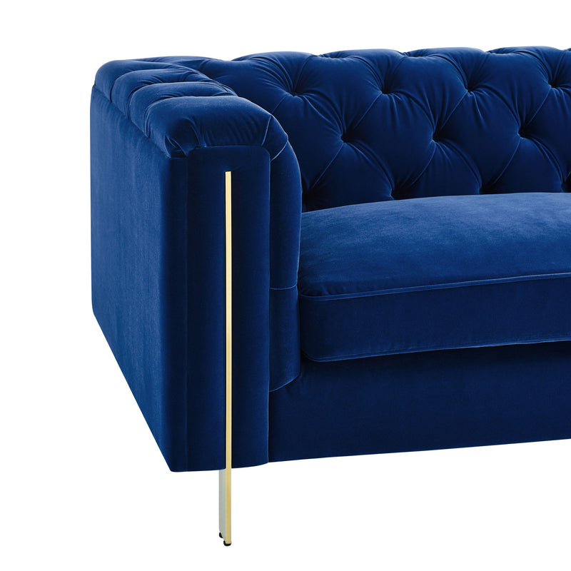 Steve Silver Charlene Blue Velvet Sofa