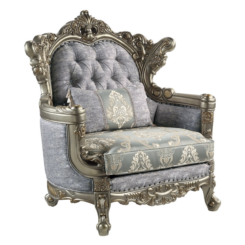 Acme Furniture Miliani Antique Bronze Chair with Pillow