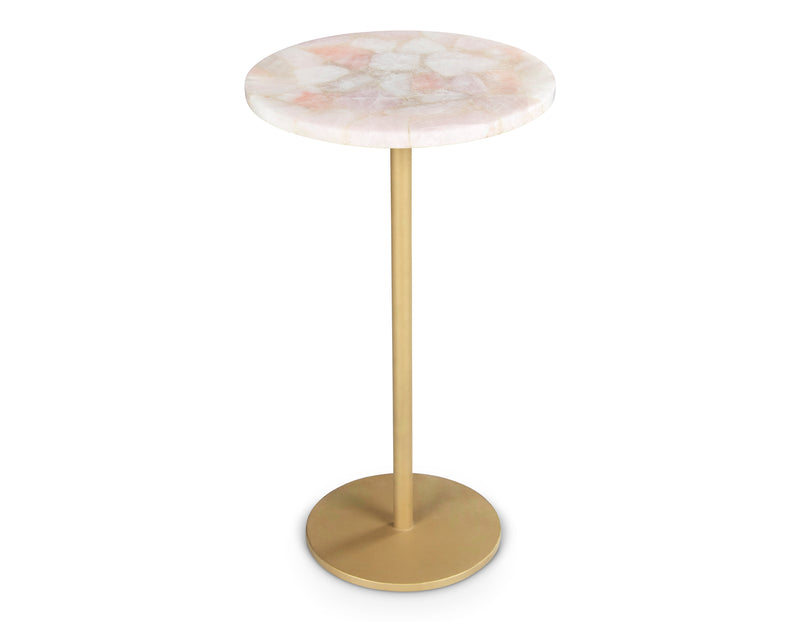 Steve Silver Rosie White Rose Quartz Top Chairside Table