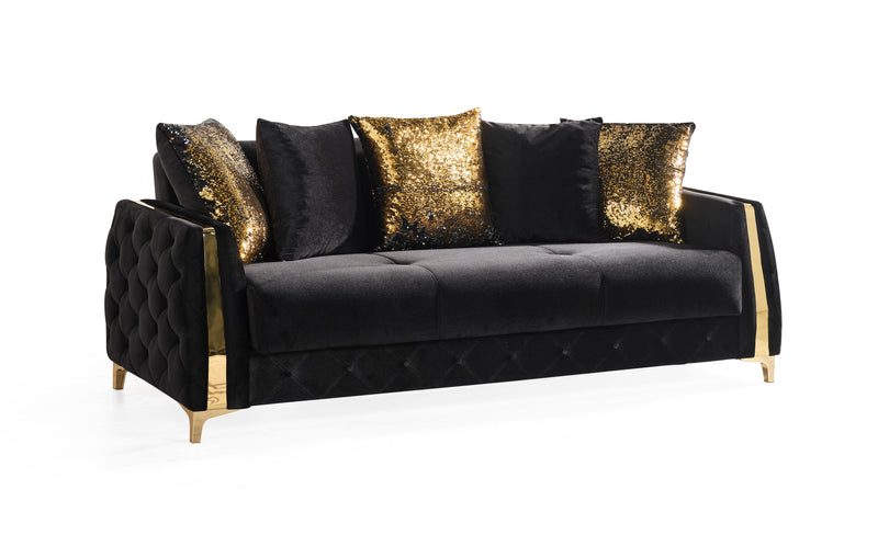 Galaxy Home Lust Black Sleeper Sofa