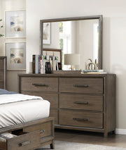 Home Elegance Cambridge Walnut Dresser And Mirror