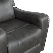 Home Elegance Kellen Dark Gray Double Reclining Love Seat with Console