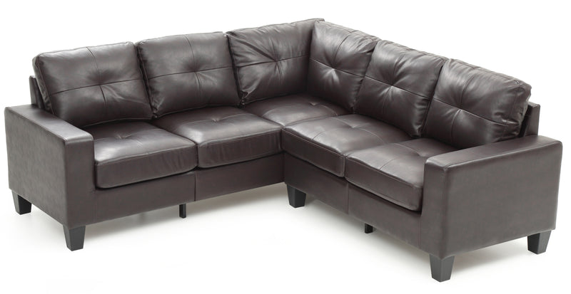 Glory Furniture Newbury Gray Faux Leather Sectional