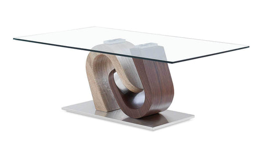 Global Furniture T4126 Dark Brown Oak Silver 3pc Coffee Table Set