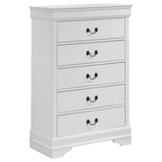 Coaster Furniture Louis Philippe White 5 Drawer Chest