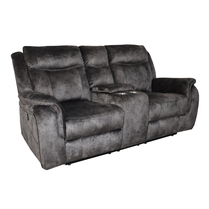 New Classic Furniture Park City Slate Gray Power Console Loveseat