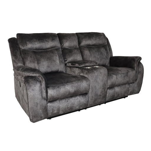 New Classic Furniture Park City Slate Gray Power Console Loveseat