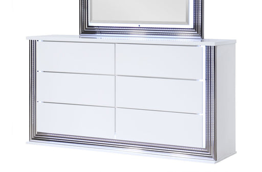 Global Furniture Ylime White Dresser with LED