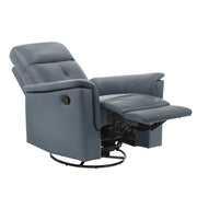 Home Elegance Bristow Blue Gray Swivel Glider Reclining Chair