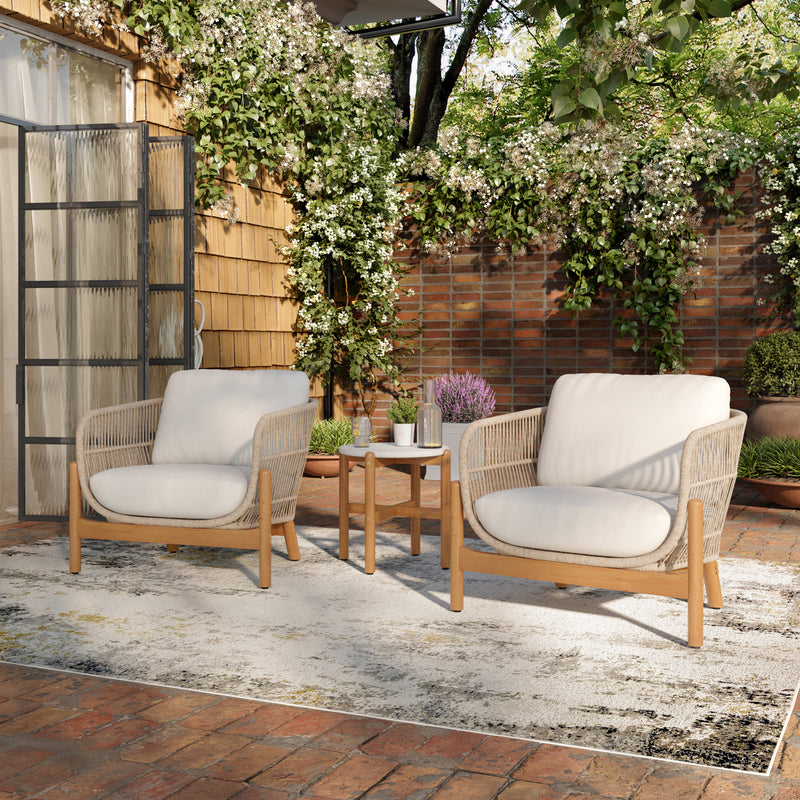 New Classic Furniture Solstice Beige 2pc Outdoor Rope Club Chair