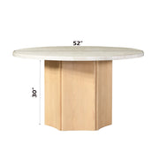 Acme Furniture Qwin Natrual Oak Round Dining Table