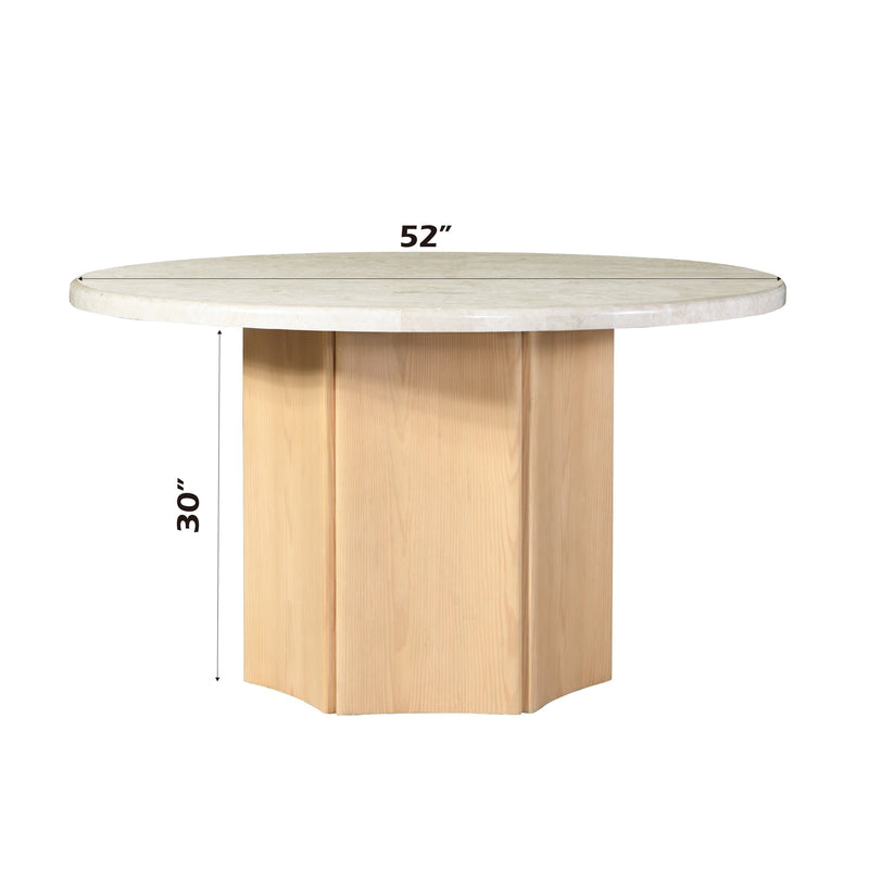 Acme Furniture Qwin Natrual Oak Round Dining Table