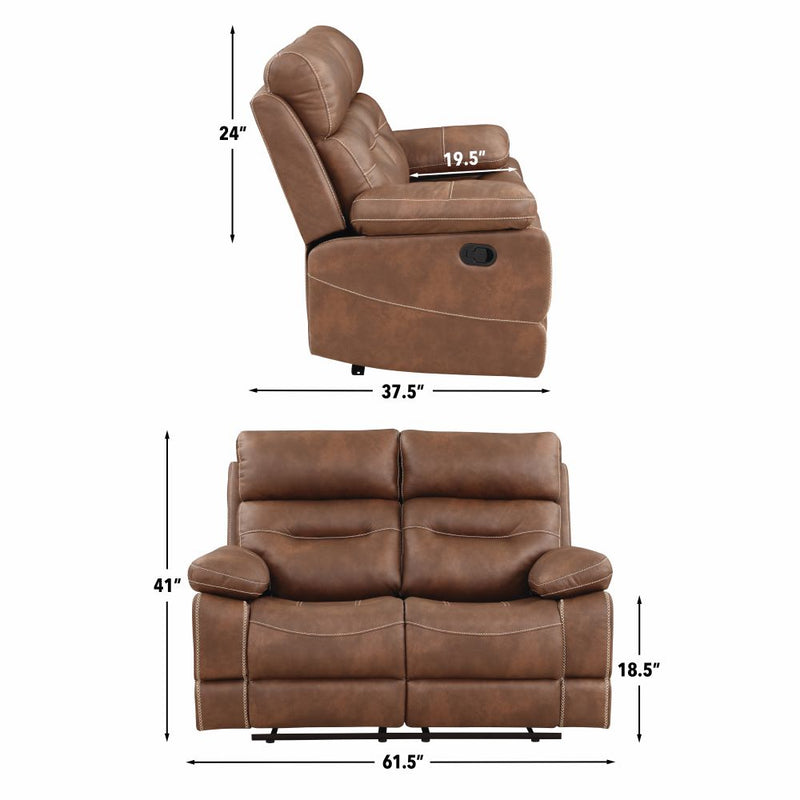 Steve Silver Rudger Chestnut Brown Manual Reclining Loveseat
