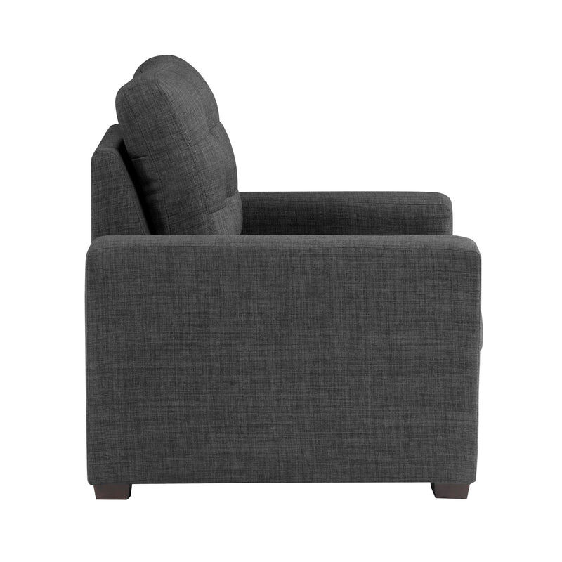 Home Elegance Mccafferty Dark Gray Chair with Pull Out Ottoman
