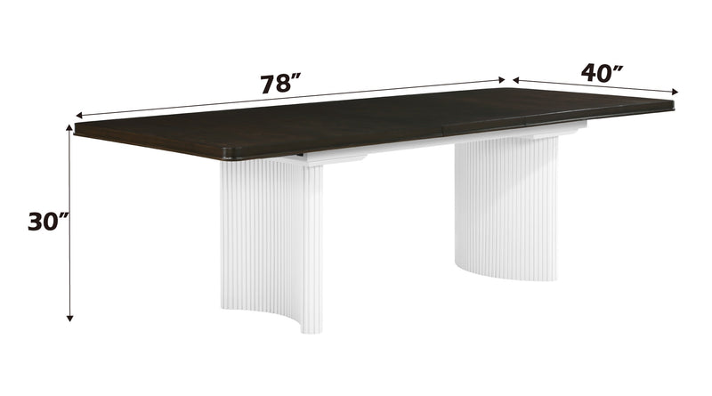 Acme Furniture Carena White Walnut Dining Table