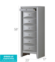 Glory Furniture Marilla Silver Champagne 7 Drawers Lingerie Chest