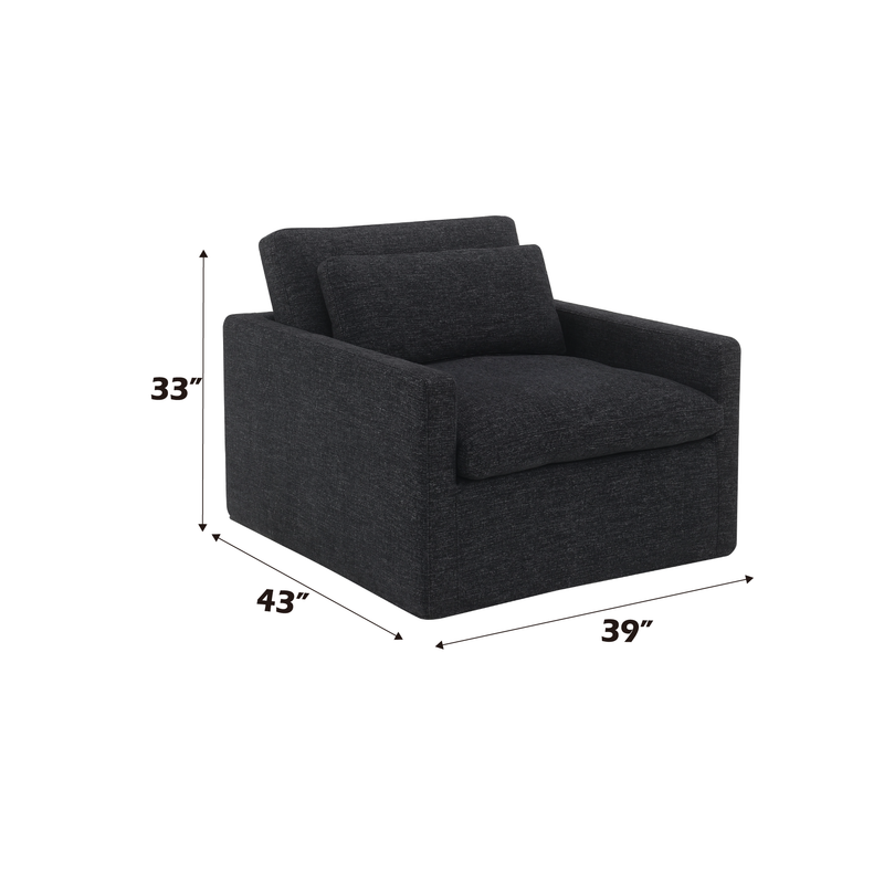 Acme Furniture Frederick Ivory Swivel Chair with Pillow