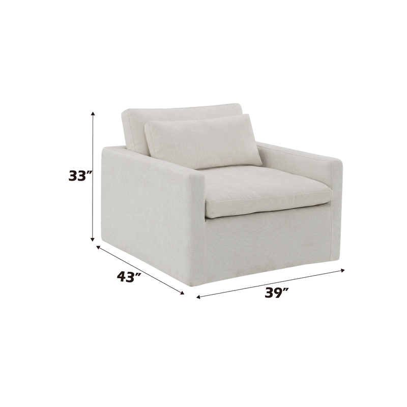 Acme Furniture Frederick Dark Gray Swivel Chair with Pillow