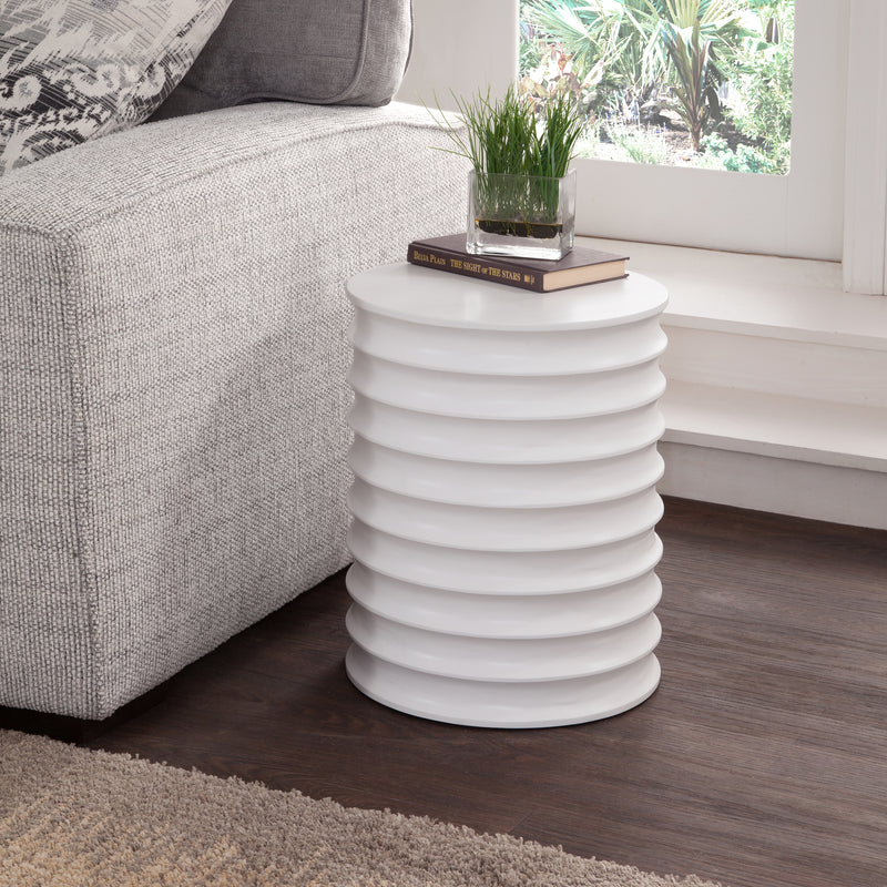 Steve Silver Griffin White Side Table