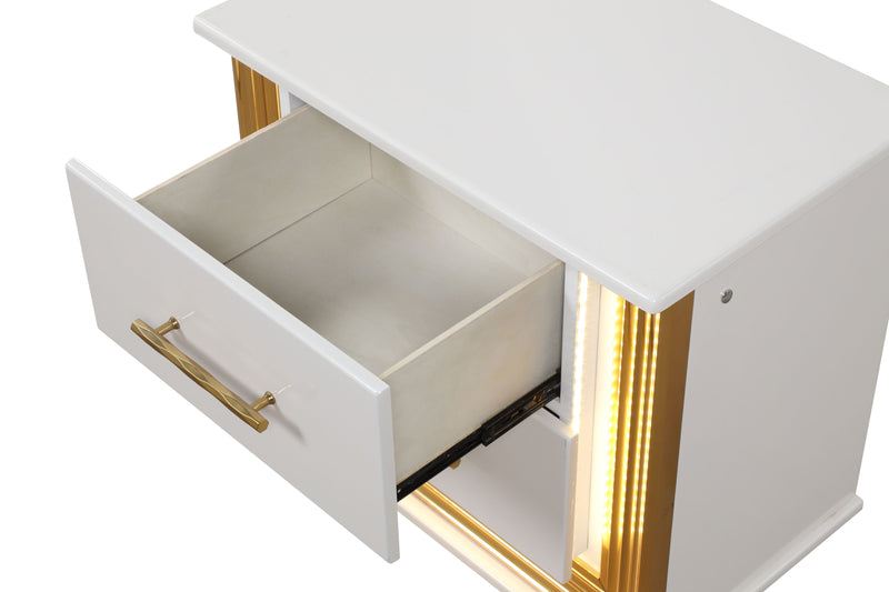 Galaxy Home Obsession White Gold Nightstand