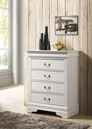 Glory Furniture Louis Phillipe White 4 Drawers Chest