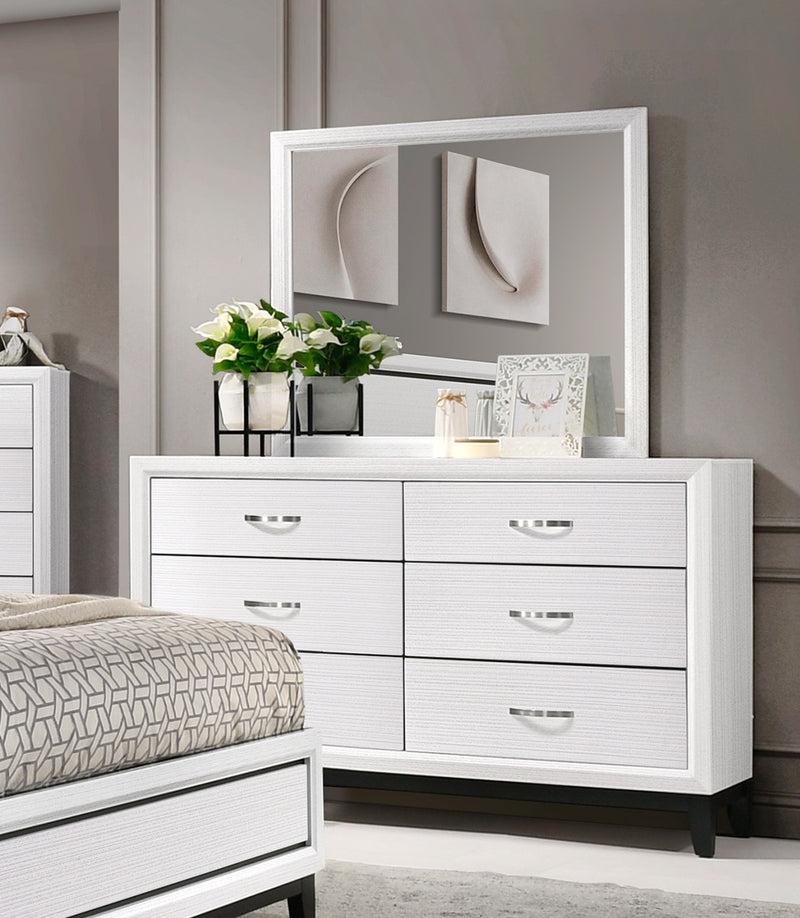 Home Elegance Davi White Dresser And Mirror
