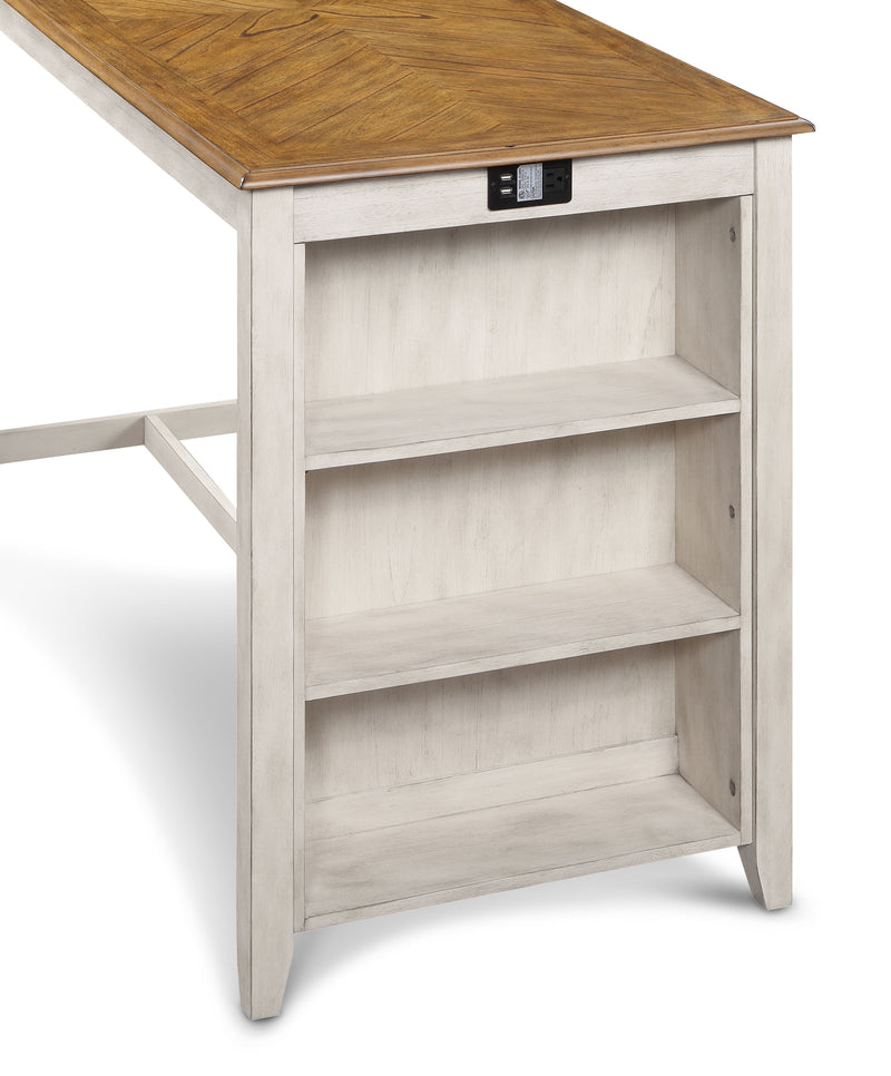 New Classic Furniture Amy Two Tone Bisque 60 Inch 5pc Counter Height Set