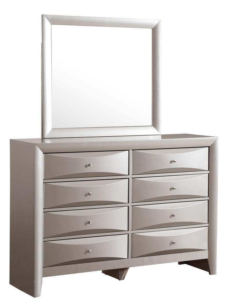 Glory Furniture Marilla Cappuccino Dresser and Mirror