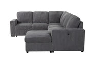 Global Furniture U2660 Grey Sectional with Pull Out