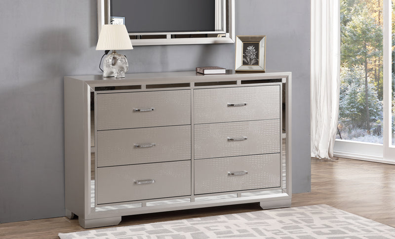 Glory Furniture Alana Silver Champagne Dresser