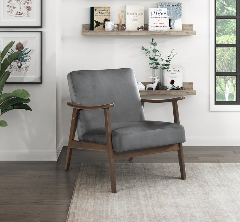 Home Elegance Landers Dark Gray Walnut Accent Chair