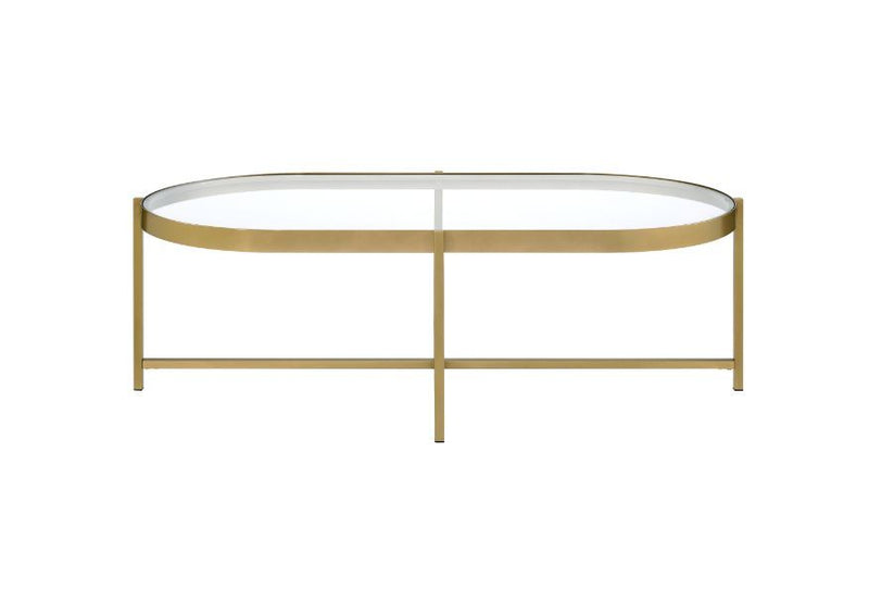 Acme Furniture Charrot Clear Gold 3pc Coffee Table Set