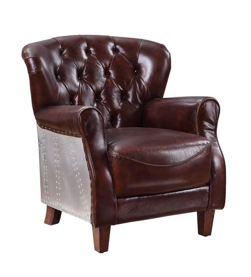 Acme Furniture Brancaster Vintage Brown Aluminum Accent Chair