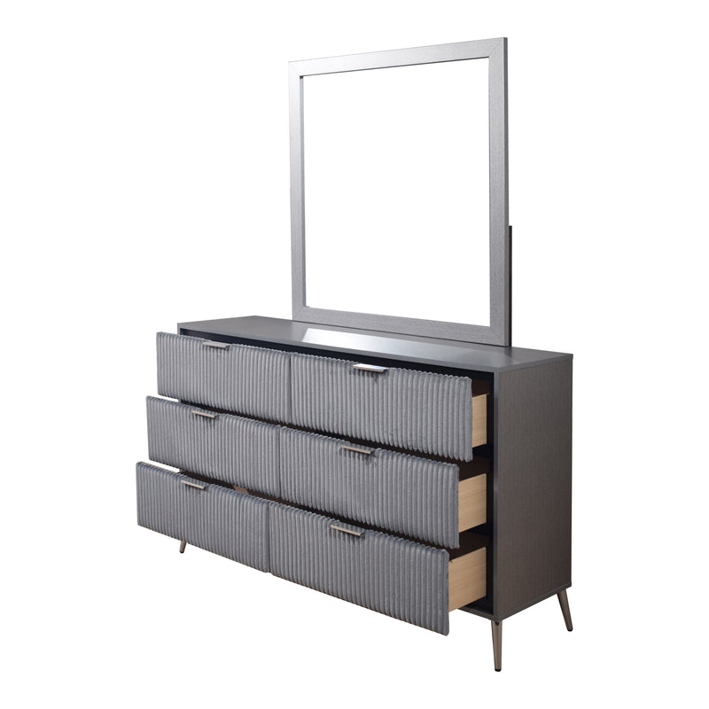 New Classic Furniture Kailani Black Velvet Dresser And Mirror