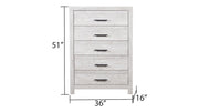Galaxy Home Denver White 5 Drawer Chest