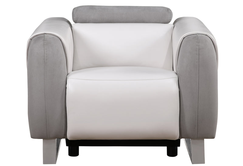 Global Furniture U8520 Grey White Power Recliner