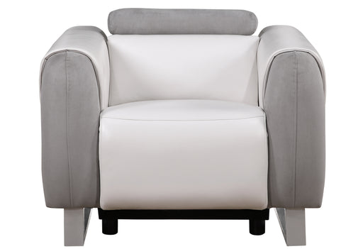 Global Furniture U8520 Grey White Power Recliner