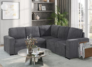 Global Furniture U2660 Grey Sectional without Chaise and Pullout