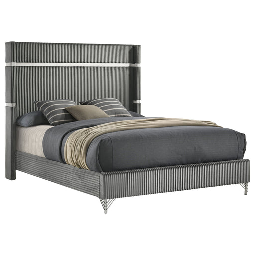 Coaster Furniture Lucia Grey Queen Wingback Bed