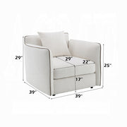 Acme Furniture Yolanda Beige Chair with Pillow