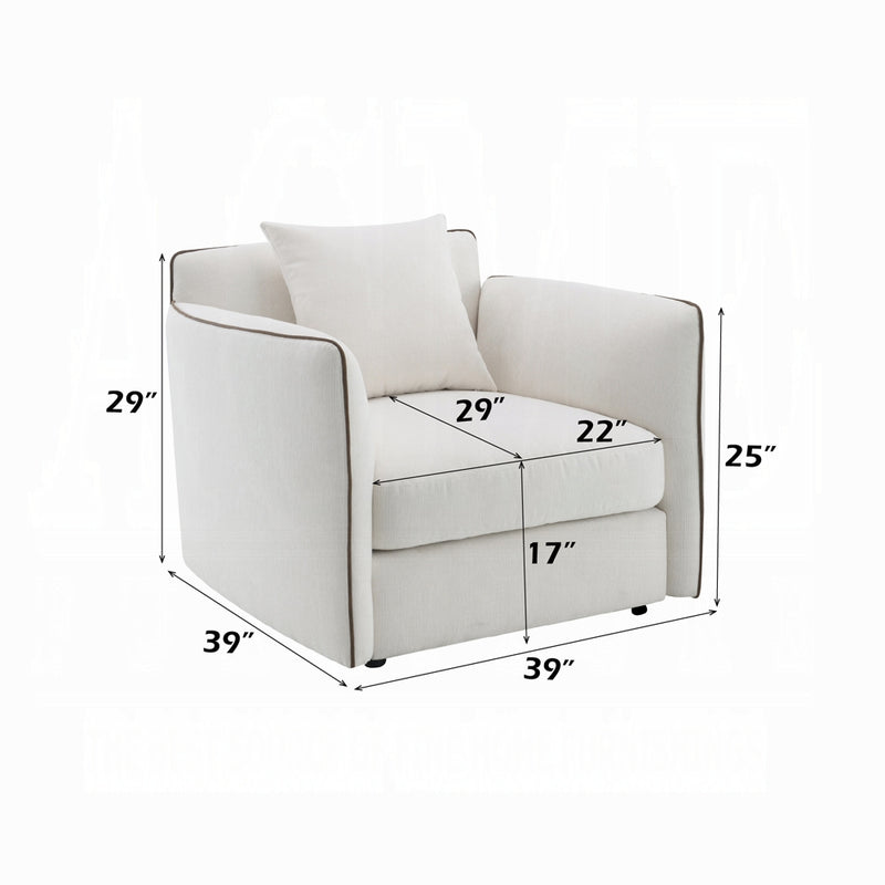 Acme Furniture Yolanda Beige Chair with Pillow